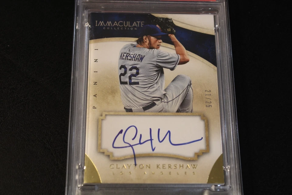 2014 Panini Immaculate - Autograph - Clayton Kershaw 21/25 - PSA EX-MT 6.5 - Image 2 of 4