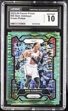 2023-24 Panini Prizm Prizms Green Pulsar #66 Bam Adebayo /25 CGC 10
