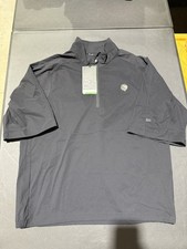 NWT MEN'S ZERO RESTRICTION BACKSPIN SS PULLOVER, SIZE: M, COLOR: BLACK M9.11 