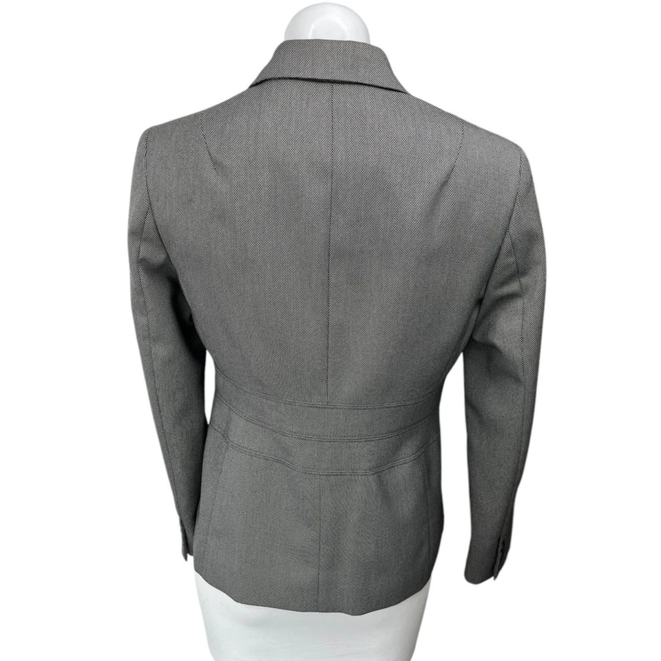 Chaqueta Blazer Abrigo Jones New York Gris Manga Larga Un Botón Cuello Muesca Talla 2 Foto 2 de 4