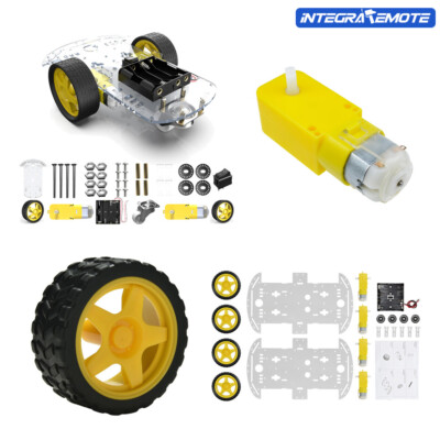 2WD 4WD Robot Smart Car Chassis Kits w/ Speed Encoder 65x26 mm Tire For Arduino