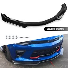 ABS Front Bumper Lip Splitter Gloss Black Fits For 16-22 Chevy Camaro 1LE Style