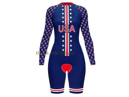 Traje acolchado de gel de ciclismo para hombre EE. UU. Cómodo Natación Tri Azul Traje de piel Todas las tallas - Imagen 2 de 4