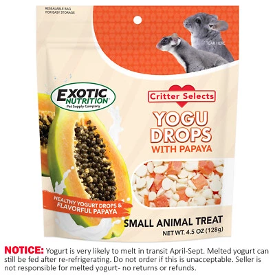 EXOTIC NUTRITION Yogu Drops with Papaya - Healthy Treat - Sugar Glider, Hamster, Chinchilla