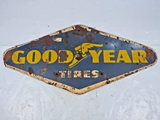 Vintage 1959 Goodyear Tires Gas Station Metal Sign 28" x 13.5" Chevy Ford Dodge