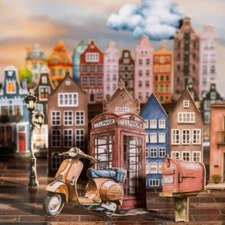 20Pcs Village House Stickers Journal Card Album Crafts Scrapbooking Collage Art