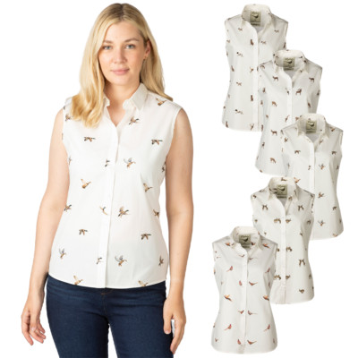Damen ärmelloses Shirt Damen Baumwolle bedruckt Shirts Bluse Rydale 5 Prints