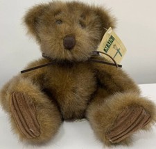 First  Main MINKY Brown BEAR Plush with Corduroy Paws 7"