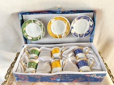 Vintage Limoges Of France Bone China Tea Set Featuring 6 Small Cups And Saucers