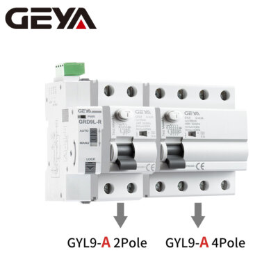 GEYA A Type ELCB RCCB Auto Recloser 2/4P AC230 DC12/24/48V Self-Reclosing Device