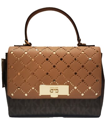 Michael Kors Crossbody Satchel Callie Brown/Gold