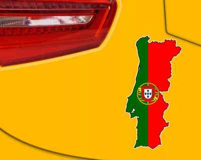 Samunshi Portugal Aufkleber Autoaufkleber in den Nationalfarben  2 Größen