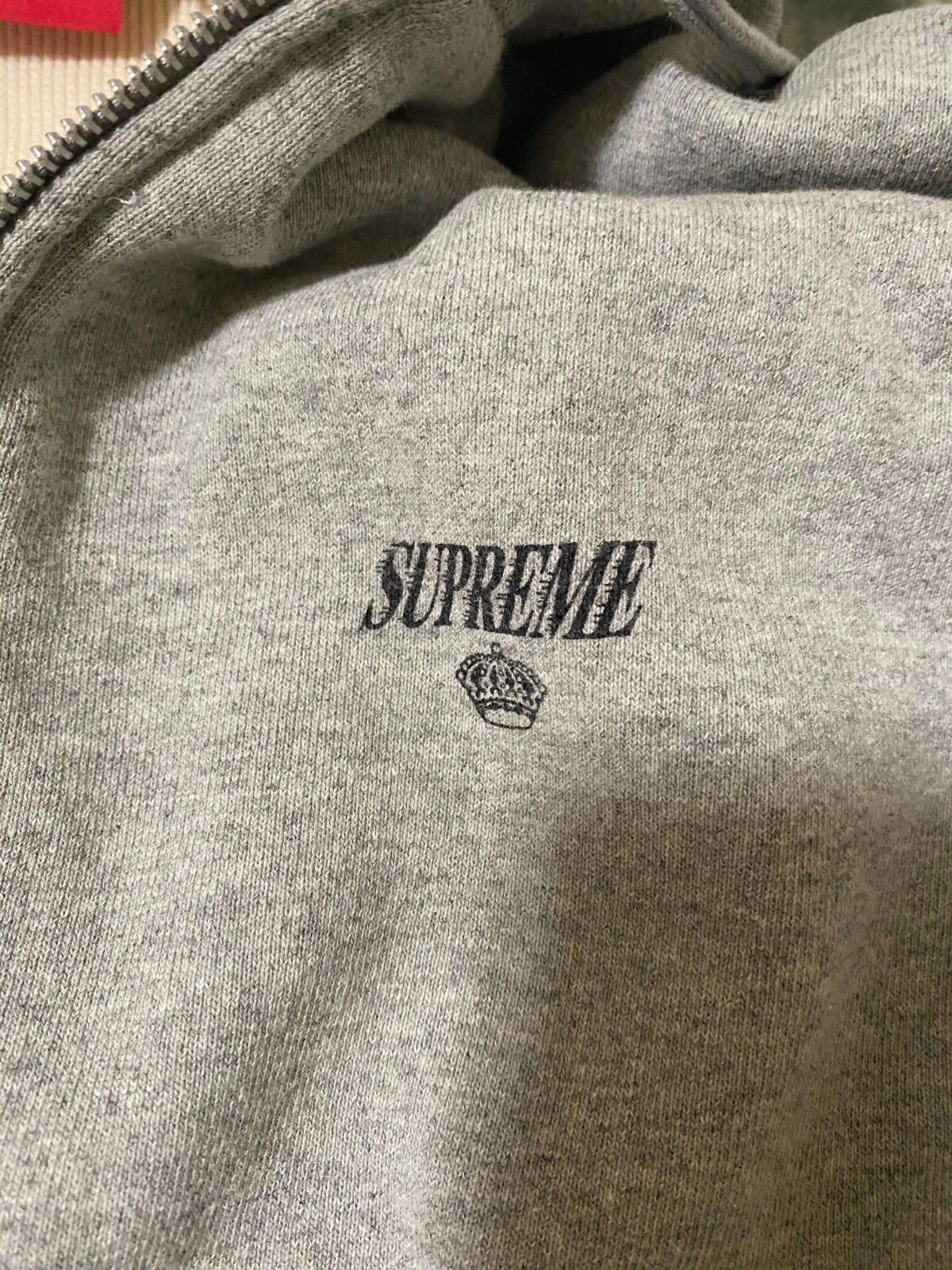 Felpa con cappuccio e zip foderata termica logo Supreme Kings vintage taglia M