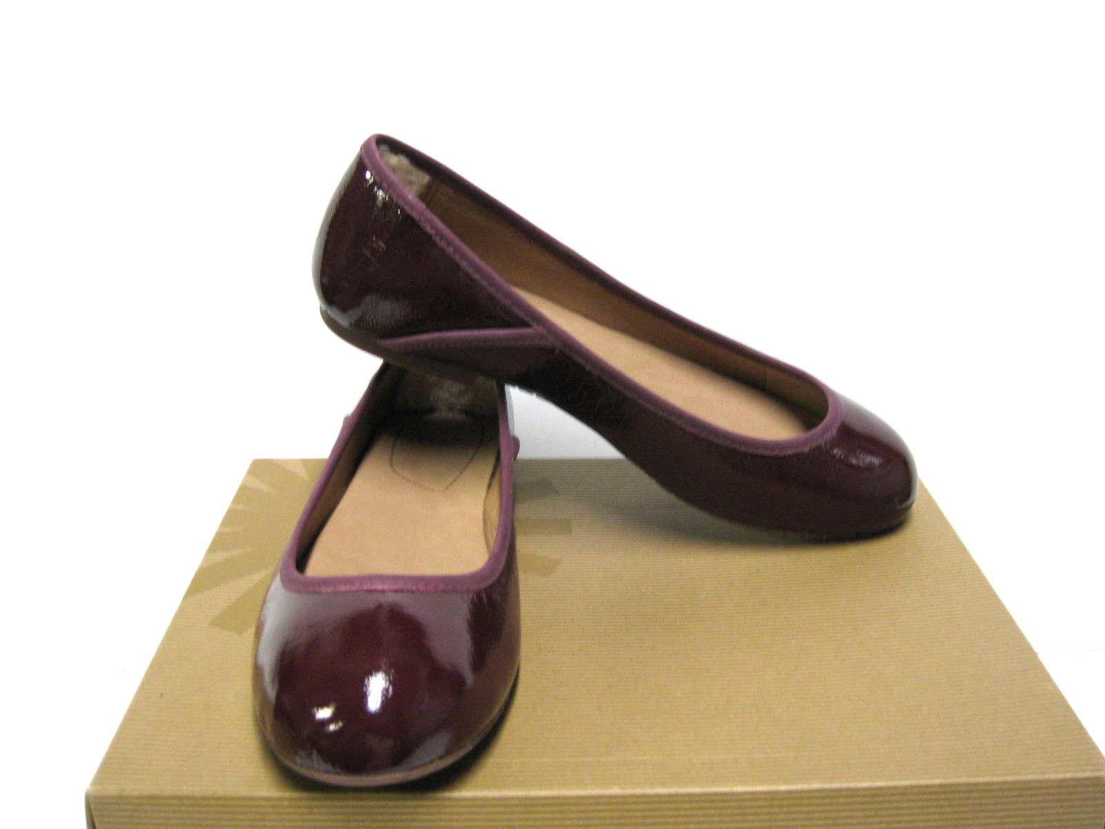 UGG ANTORA II DONNA PELLE PIATTA BORDEAUX US 7 UK 5.5 EU 38 JP 24