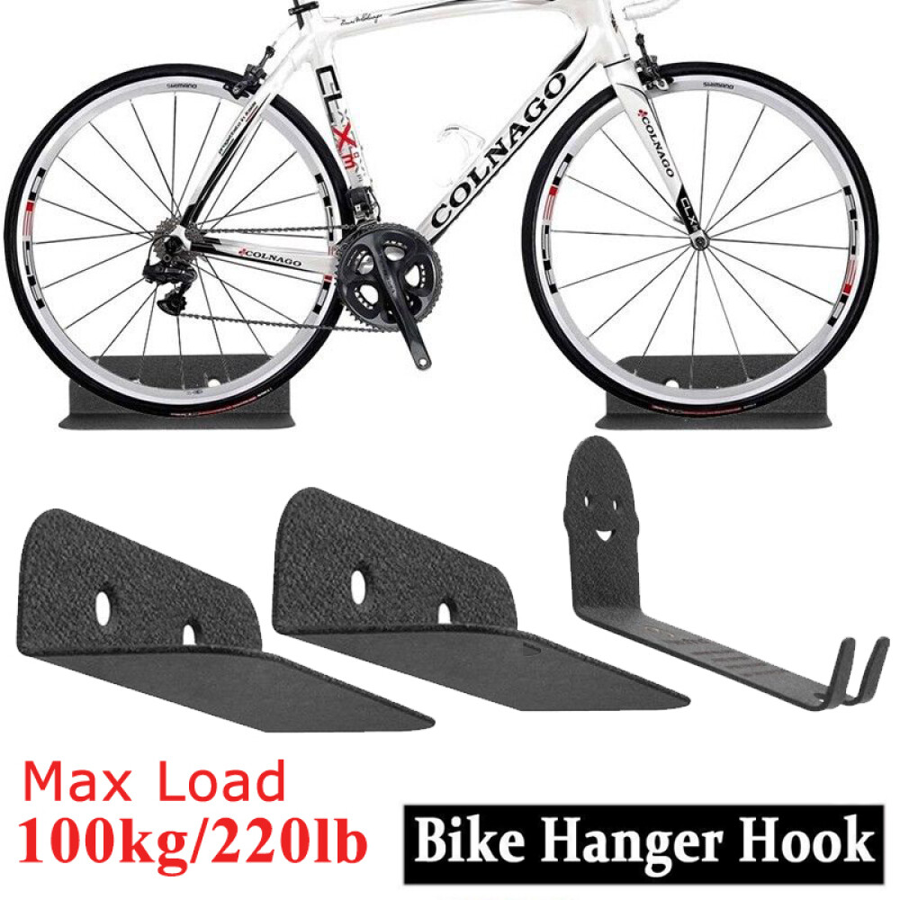 3X Bike Rack Pedal Hook Wall Mount Hanger Wheel Holder Display Storage