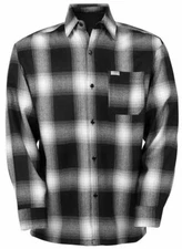 CALTOP BLACK  OMBRE  SHIRT OLD SCHOOL OG  LOWRIDER CHICANO BIKER FLANNEL 
