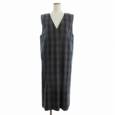 Paul Smith Check V Neck Jumper Skirt Wool Blend Dress Long Gray Equivalent  Used | eBay