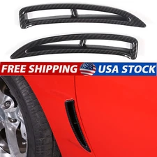 ABS Rear Side Fender Air Vent Trim Frame Fit Corvette C6 2005-2013 Carbon Fiber