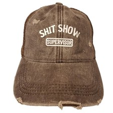NEW Distressed Trucker Hat SH T SHOW Supervisor Funny Snapback Mesh Cap