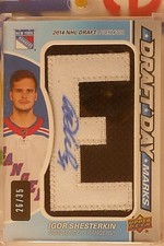 Igor Shesterkin 2019-20 SP Game Used Draft Day Marks Letter 