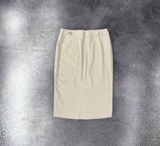 Gucci Vintage Beige Wool Blend Pencil Skirt IT38 w/ Logo Horsebit Detail