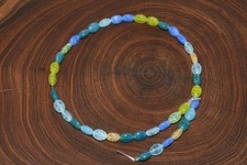 Czech Glass Flat Oveal 9x6mm Beads Beach Colors Strand of 40