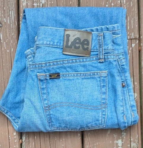 LEE Relaxed Fit Straight Leg Jeans Mens 31x30 Blue Denim Medium Wash