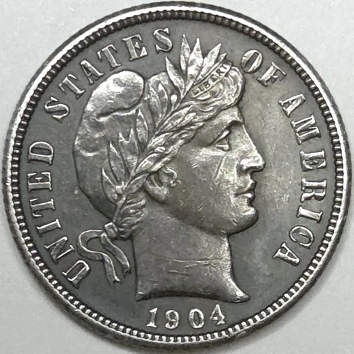 1904-P Barber Dime - Dark Details XF/AU Slider (Lot#1)