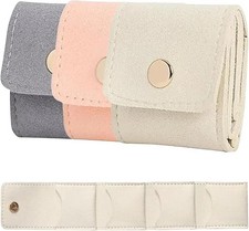 Mini Travel Jewelry Bag, Foldable Multifunctional Mini Travel Jewelry Roll Pouch