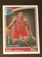 2018-19 Donruss Rated Rookies Press Proof Silver /349 Wendell Carter Jr RC #170