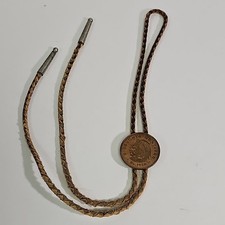 1956 Cincuenta Centavos  Cuauhtemoc Bolo Tie 