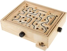 Labyrinth Wooden Maze Game with Two Steel Marbles, Puzzle for Adults,... 