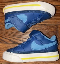 Nike Court Legacy court blue sonic yellow Baby Toddler Size 3 Sneaker