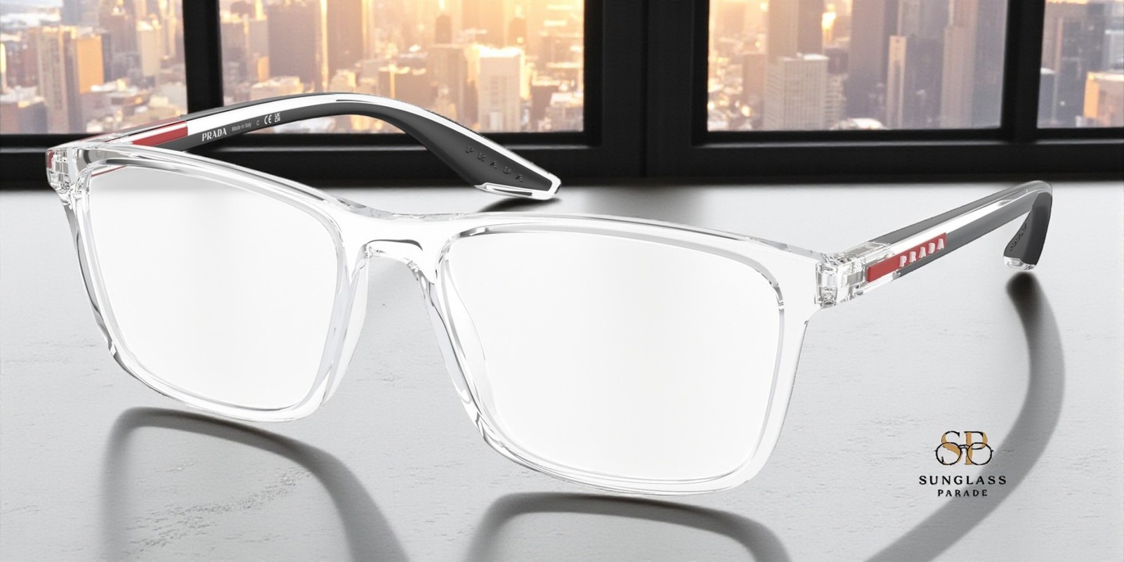 PRADA LINEA ROSSA PS 01QV 2AZ1O1 Crystal Demo Lens 54 mm Men's Eyeglasses