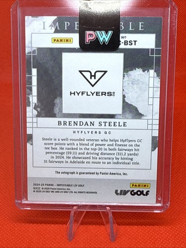 2024 Impeccable Golf LIV Watercolor Ink Autograph Brendan Steele /49 - Bild 5 von 7
