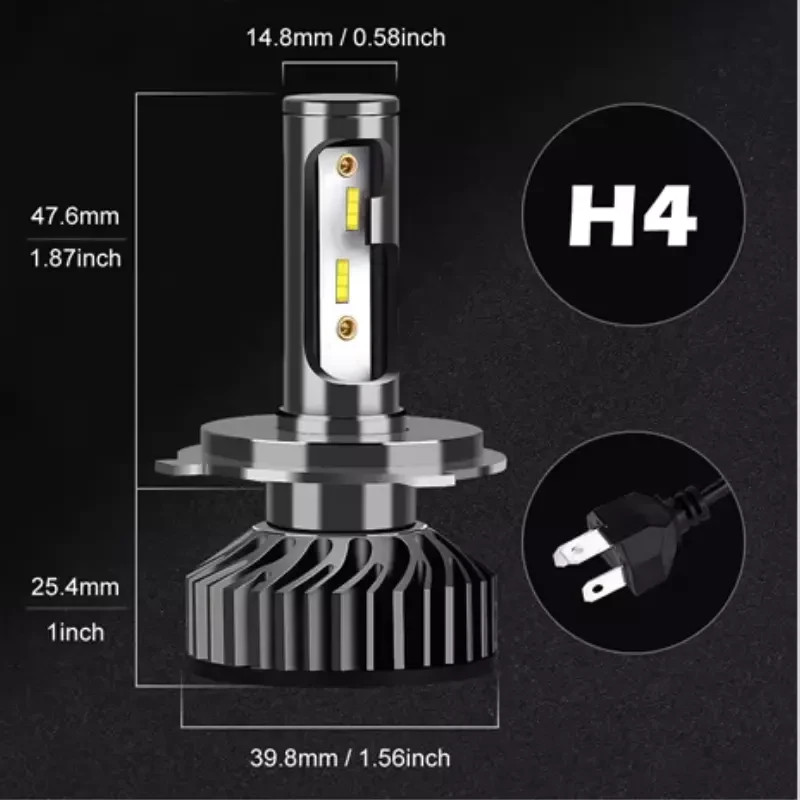 Super Auto - Kit Lampadine LED H4 22000lm 6000k Super Luminoso CANBUS Auto Bianco Ghiaccio - Miniatura 3