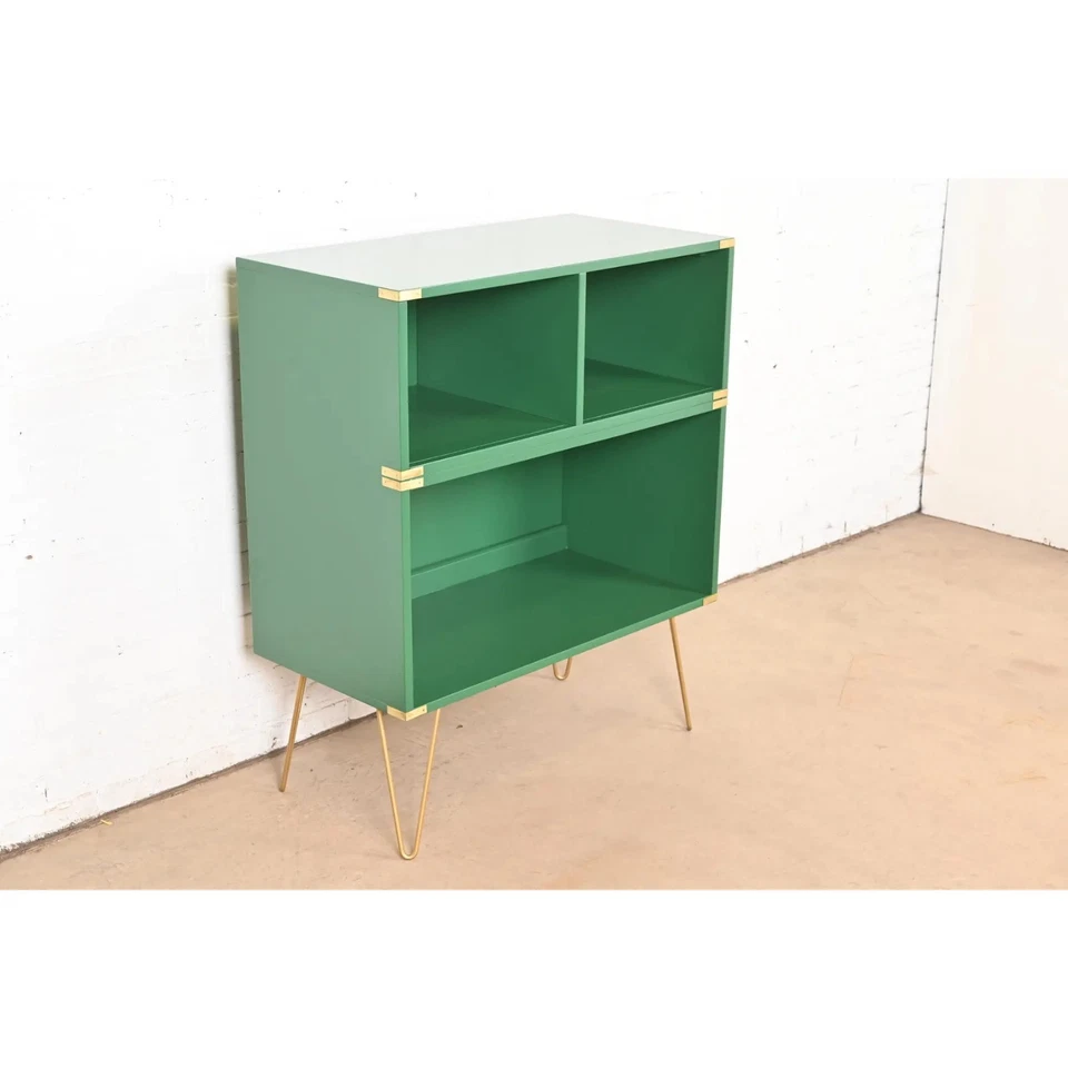 Librería de campaña Thomasville Mid-Century Hollywood Regency, recién terminada Foto 4 de 4