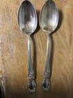 International Sterling SET of 2 Serving Spoons BROCADE Pattern 8.5"
