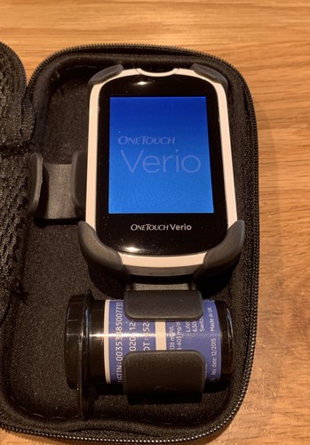 One Touch Verio Blood Glucose Bloodsugar Meter Device with Carry Case
