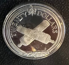 BVI TREASURE COINS OF THE CARIBBEAN--STERING SILVER--NOON CANNONS  $20 WITH COA
