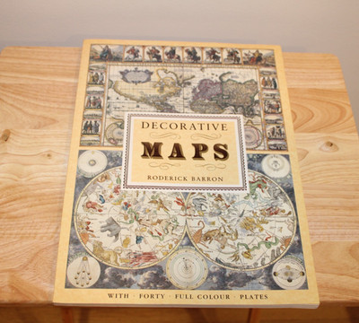 DECORATIVE MAPS By Roderick Barron 40 Full Color Plates Paperback 1989