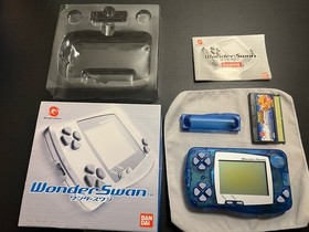 WonderSwan Console Skeleton Blue CIB Complete Free Game US SELLER
