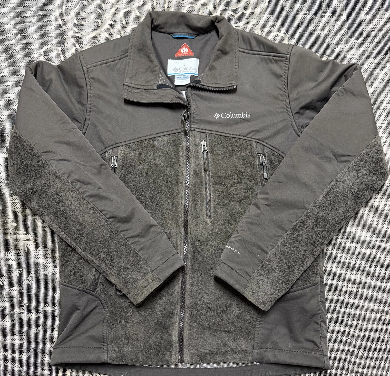 Columbia Omni-Heat Jacket Men’s Medium Gray Insulated Full Zip Lightweight Coat