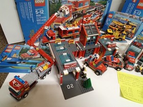 LEGO CITY Fire Stations Lot 7945 7208 7213 7891 With Minifigures And Accessories