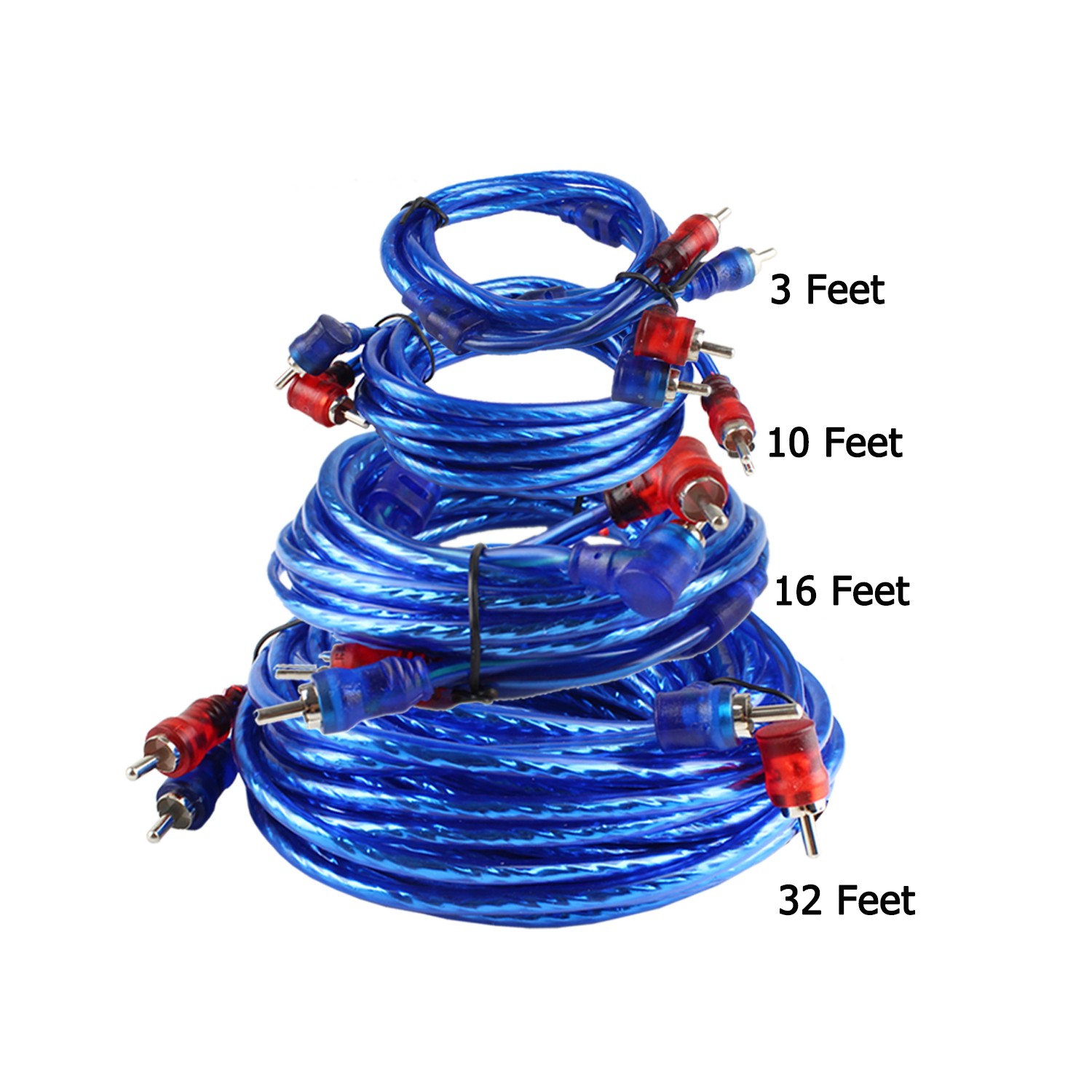 Short Long 2 RCA Cable HDTV Stereo Audio Male to Male Wire Cord Subwoofer Lot US