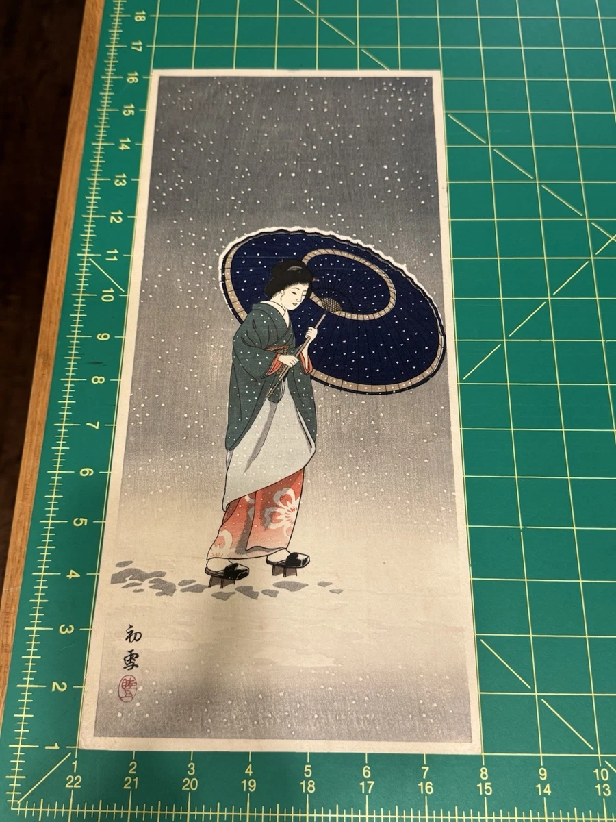 老式木刻版画古董日本版画| eBay