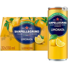 San Pellegrino Italian Sparkling Drinks Sparkling Lemon Canned 12 x 330ml