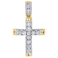 "10K Gelbgold Diamant AnhäNger 3D Kreuz Prong Set 1,90\" Charm 1,15 Ct"