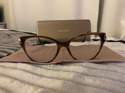 Bvlgari Brown Oval Eyeglasses Used