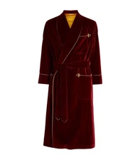 Christmas Red Velvet Smoking Jacket for Men Perfect Gift for Hosting & Lounging